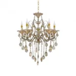 Candelabru Imperial 5xE14, Auriu, Metal si Cristal - imagine 2