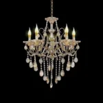 Candelabru Imperial 5xE14, Auriu, Metal si Cristal - imagine 3