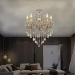 Candelabru Imperial 5xE14, Auriu, Metal si Cristal - imagine 4