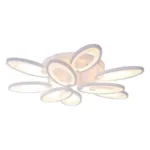 Lustra LED cu telecomanda SUNFLOWER 98W, 9 Elemente, lumina Rece/Calda/Neutra, Dimabila, Alb - imagine 4