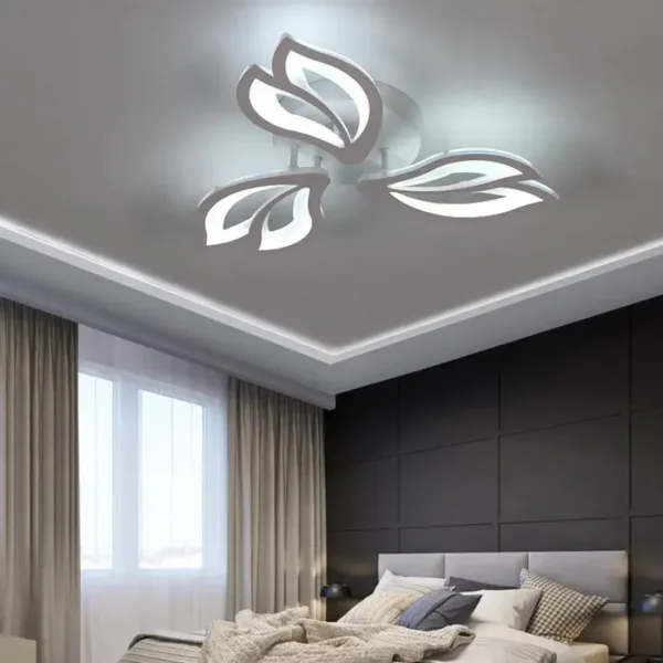 Lustra LED cu telecomanda LILY 40W, 3 Elemente, lumina Rece/Calda/Neutra, Dimabila, Alb