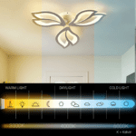 Lustra LED cu telecomanda LILY 40W, 3 Elemente, lumina Rece/Calda/Neutra, Dimabila, Alb - imagine 3