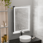 Oglinda LED Rectangulara, 60x80cm, Verite MotionGlow Marcello, Sistem Dezaburire, Ceas & Termometru, Dimabila