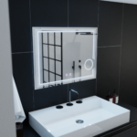 Oglinda LED Rectangulara, 80x60cm, CANTO Touch, Sistem Dezaburire, Dimabila - imagine 3