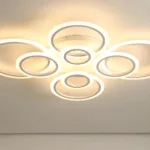 Lustra LED cu telecomanda BETTY 127W, 8 Cercuri, lumina Rece/Calda/Neutra, Dimabila, Alb - imagine 2