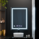 Oglinda LED Rectangulara, 60x80cm, Verite MotionGlow Marcello, Sistem Dezaburire, Ceas & Termometru, Dimabila - imagine 4