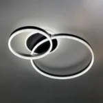 Lustra LED cu telecomanda LT511/30+40+50BK, 93W, 2 Cercuri, lumina Rece/Calda/Neutra, Dimabila, Negru - imagine 2