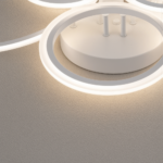 Lustra LED cu telecomanda BETTY 82W, 6 Cercuri, lumina Rece/Calda/Neutra, Dimabila, Alb - imagine 2