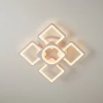 Lustra LED cu telecomanda ZOE 70W, 5 Patrate, lumina Rece/Calda/Neutra, Dimabila, Alb - imagine 4