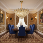 Candelabru Cristal ACE Regalis 22xE14, Diametru 80cm, Inaltime 40cm, Auriu Lucios, Inaltime Reglabila, Design Elegant - imagine 3