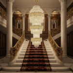 Candelabru Cristal TRIO Regalis 63xE14, Diametru 80cm, Inaltime 260cm, Auriu Lucios, Inaltime Reglabila, Design Elegant - imagine 2