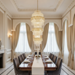Candelabru Cristal TRIO Regalis 63xE14, Diametru 80cm, Inaltime 260cm, Auriu Lucios, Inaltime Reglabila, Design Elegant - imagine 3