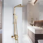 SET Coloana de dus cu baterie, Inox, para patrata, efect ploaie, 3 functii, montare pe perete, Satinat, Accesorii Incluse, LY005 - imagine 2